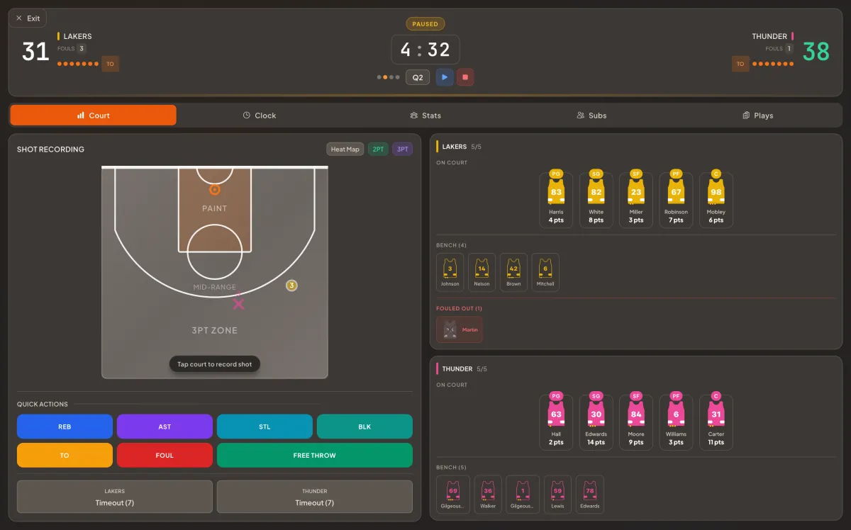 Screenshot of Basketball Stats App