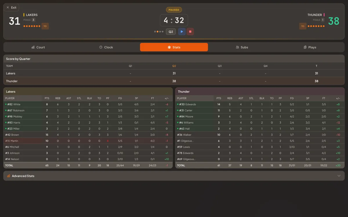 Basketball Stats App screenshot 7