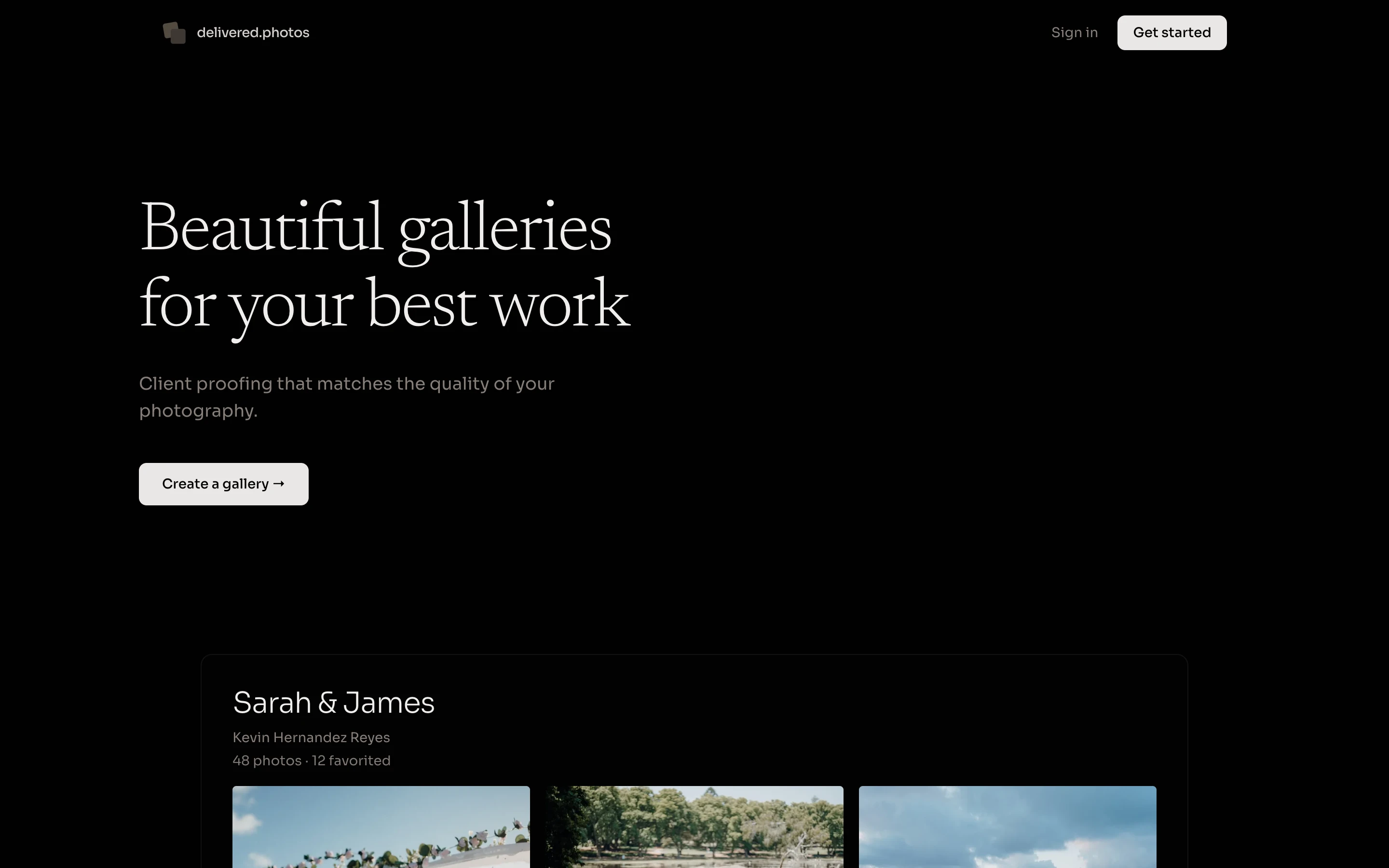 Screenshot of Delivered Photos