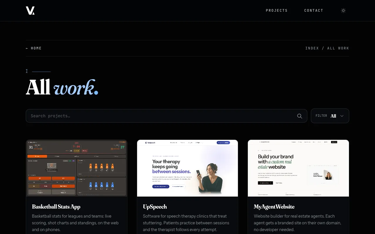 Portfolio Site screenshot 1
