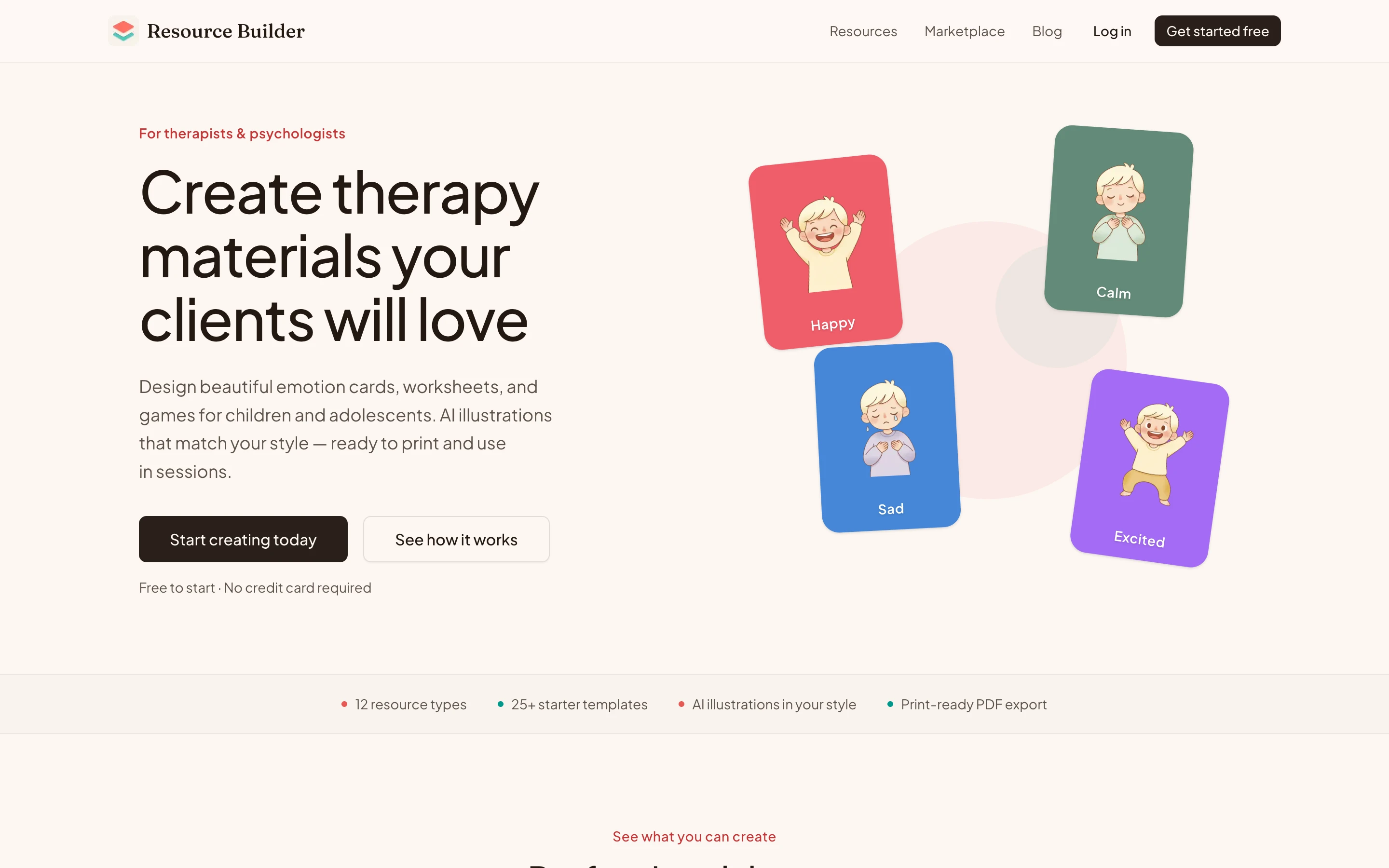 Screenshot of Resource Builder