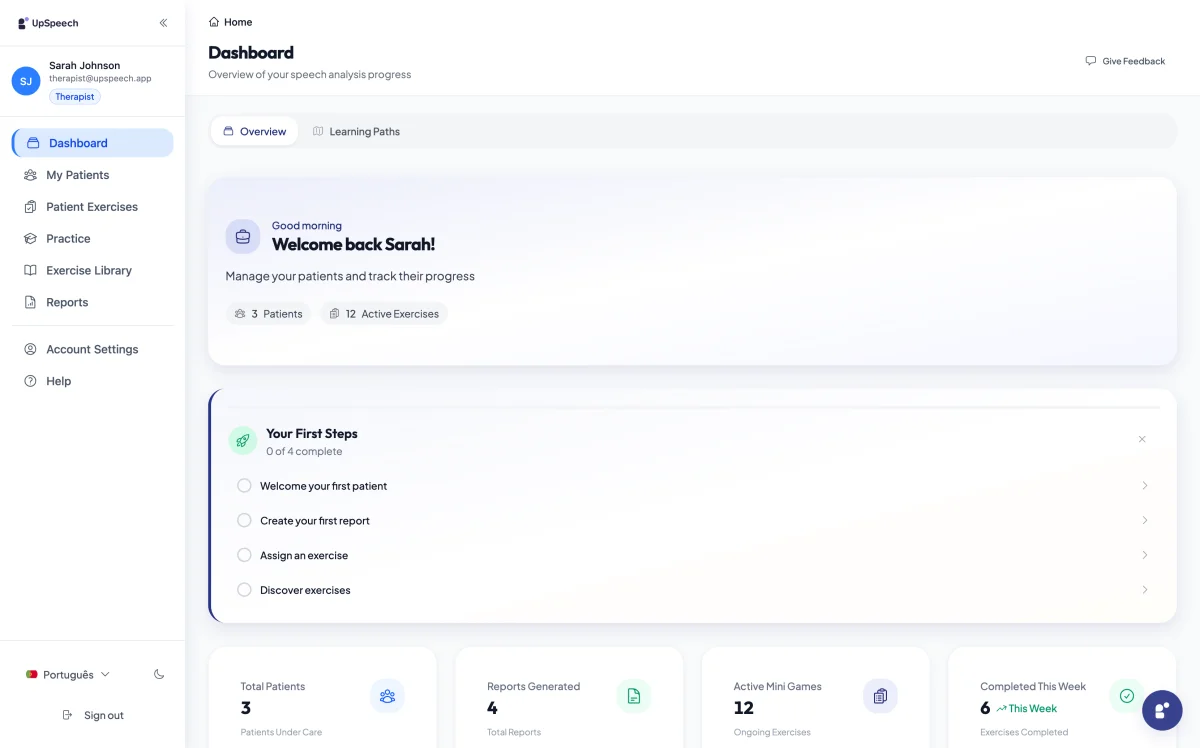 Screenshot of UpSpeech